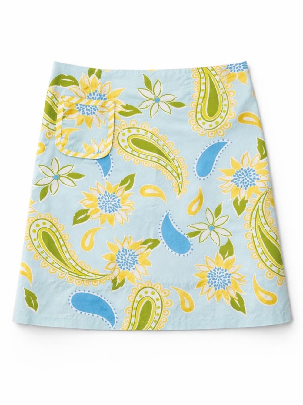 Lilly Pulitzer Paisley Floral A-Line Mini Skirt Size 6 Blue Yellow Green